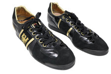 D'ACQUASPARTA Shoes Herren (EU) 44 Black Leather Low Top Lace Up Logo Round Toe