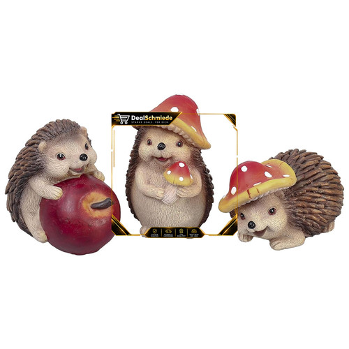 Kunstharz igel 3er set - igel,