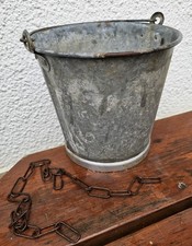 Alter Zinkeimer- Ampel-mit Kette-zur Bepflanzung- Deco