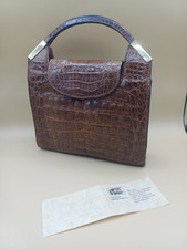 IRL braune Damen Krokodil Handtasche  Leder Crocodile handbag Vintage