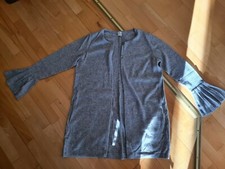 Ftc Cashmere Damen Kaschmir- Strickjacke lang, grau, Gr. XL, 1 x getr