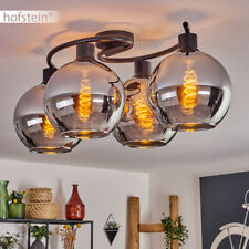 Decken Lampe Chrom Rauchglas