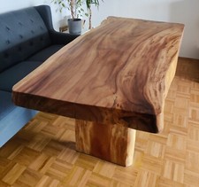 Baumkantentisch Massivholz Sheesham Esstisch, 185cm Länge, aus Bali importiert