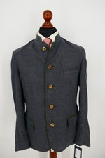 Weber + Frey Lodenfrey Trachten Janker Gr.50 Schurwolle Anthrazit NEU + Etikett