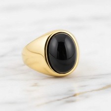 Schwarzer Onyx Ring Gold –