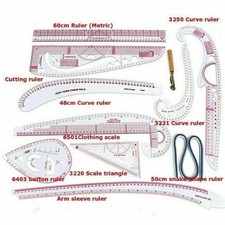 11TLG Schneiderlineal Bekleidung Kurve Lineal Ärmel Knopf Patchwork Zubehör Set