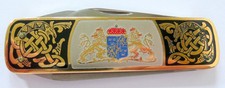 Taschenmesser, sehr hochwertige emaillierte Ausführung mit Goldapplikationen