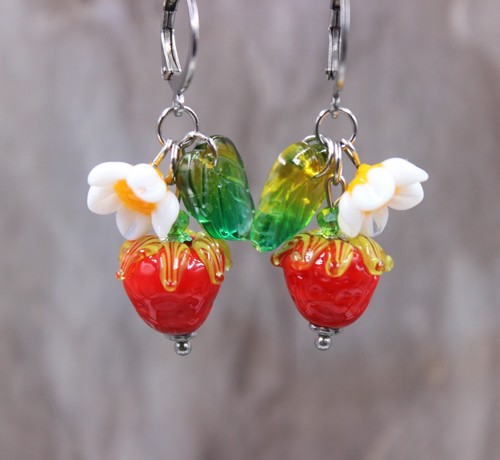 Erdbeeren ohrringe ohrhänger - erdbeeren,