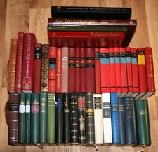 42 Bücher, Romane, Erzählungen, Klassiker, Werke in LEDER gebunden. Konvolut.