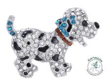 Brosche Dalmatiner Strass Hund Welpe Retro Talisman Glücksbringer Geschenkidee