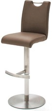 MCA Furniture Bistro Bar Stuhl Hocker ALESI Edelstahl Polyurethan cappuccino91cm