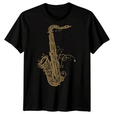 Saxophon Jazz Musik Herren T-Shirt verziertes Instrument