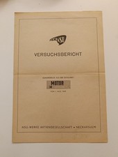 Original Prospekt Betriebsanleitung NSU Fox Versuchsbericht N5