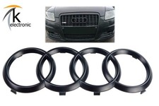 AUDI A6 4F C6 Ringe | Emblem schwarz matt vorne für Kühlergrill Facelift ab 2009
