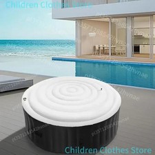 Whirlpoolabdeckung aufblasbar runder Deckel 135-165 cm winddicht Griffe (FR)