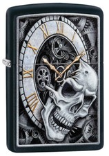 Feuerzeug Zippo Skull Clock