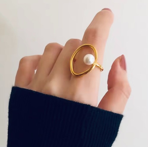 Statement ring goldfarben 925 - goldfarben,