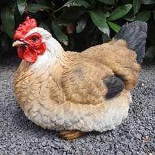 Gartenfigur braune huhn figur - gartenfigur,