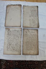 Vier alte handschriftliche Urkunden von 1709, 2 x 1733 und 1762