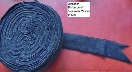 Einfassband baumwolle gummiert - einfassband,