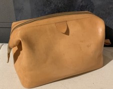 Leder Tasche Kulturbeutel Schminktasche Vintage 