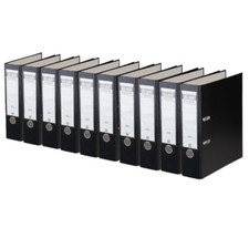 10x Elba RADO brillant Ordner A4 Einsteckrückenschild PP 80mm breit schwarz