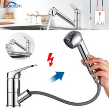 Niederdruck Küchenarmatur mit Brause ausziehbar Einhebel Spülen Mischer Chrom