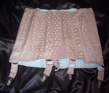 RAR Vintage schweres Schnür Korsett Straps Mieder Hüfthalter lachs Pin Up Girdle