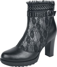 Gothicana by EMP Damen schwarze High Heels mit Reißverschluss an der Ferse und