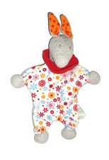 Oetinger Natur Bio Esel grau + weiß Blüten Schmusetuch Kuscheltuch Schnuffeltuch