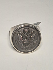 Tribal Spirit Ring Silber 925 Siegelring USA US Army Uniformknopf 53 Unikat 399