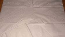 4 Alte Paradekissen Kopfkissen Kissenbezug mit Spitze Stickerei (12563)