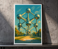 Brüssel Atomium - Qualität Premium Poster, Reisedruck, nur Druck