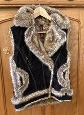 Desigual Damen Fellweste Neu Gr.40 Schwarz