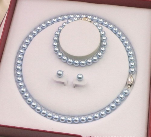 Schmuckset blau perlenkette - schmuckset,