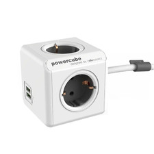 allocacoc PowerCube Extended 2 x USB Mehrfachsteckdose 3 m Verlängerungskabel