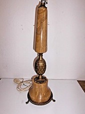 Lampenfuß Tischlampe Schreibtischlampe 1960 Marmor Säule -Messing vintage 