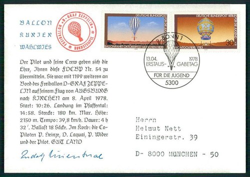 Brd bund ballonpost - brd, 1978