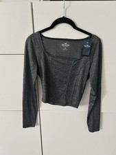 (Party)Oberteil, Hollister Gr.M, Silber-Glitzer
