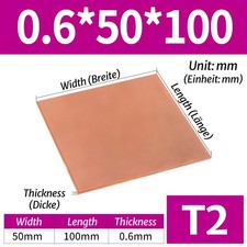 Kupferplatte 0,3mm 0,5mm 0,6mm