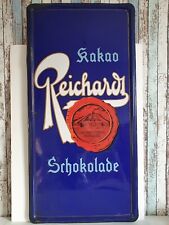 Emailleschild Reichardt Kakao Schokolade Peters Elberfeld Reklame XXL Uralt 1910