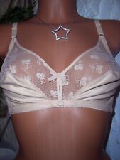 VINTAGE LEJABY Paris sexy Pin Up BH Gr. 75 B haut/beige Spitze NEU (ab61)