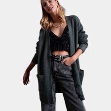 Damen long strickjacke - q2,