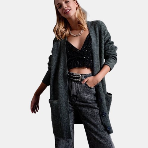Damen long strickjacke - damen,