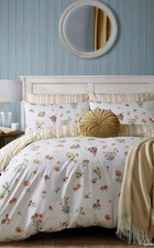 Laura Ashley Doppel-Bettwäscheset "Megan" helles Orche-Blumendesign Brandneu in Verpackung