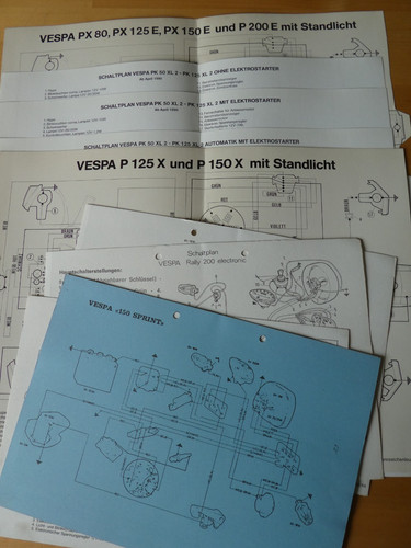 Original vespa schaltpläne - original,