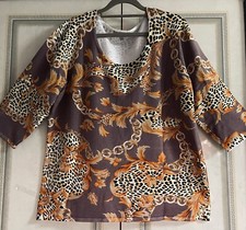 ART Colour-Pullover,Leo,Multicollor,details Print,Strass,stretch,Gr. 52-54, Neu