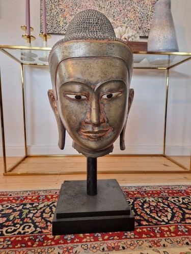 Asiatische buddha kopf bronze - buddha,