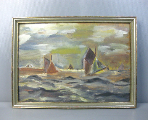 Altes gemälde fischerboote - altes,