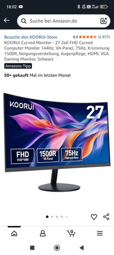 Koorui 27n5ca curved monitor - 27n5ca,